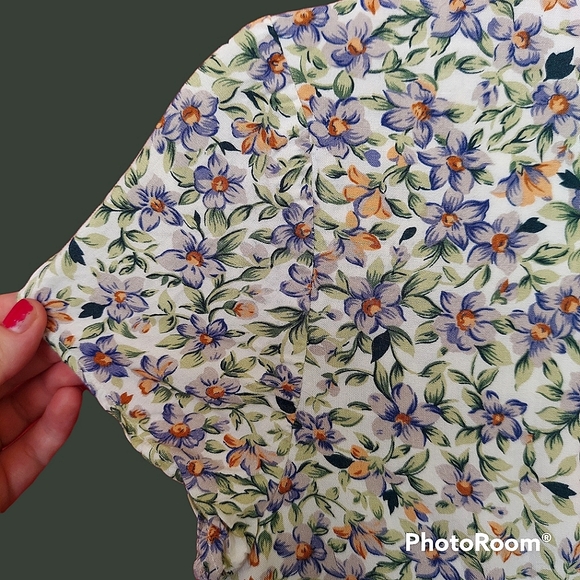 SOLD Vtg 90s floral romper mini dress skort - Picture 12 of 12